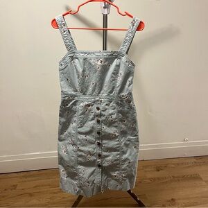 GAP Blue Floral Square neck denim dress size 6